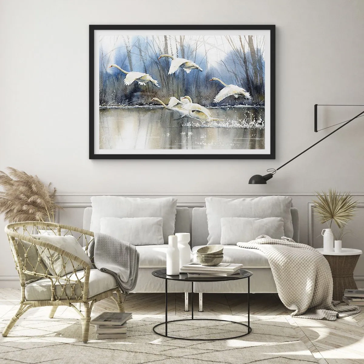 Plagát v čiernom ráme - Ako v poviedke o divokých labutiach - 70x50 cm