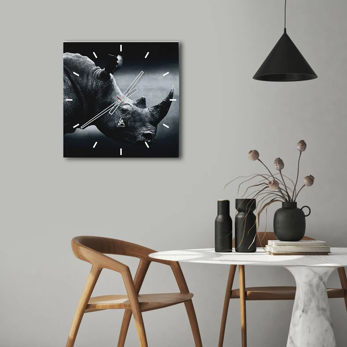 Nástenné hodiny - Pravý profil - 30x30 cm