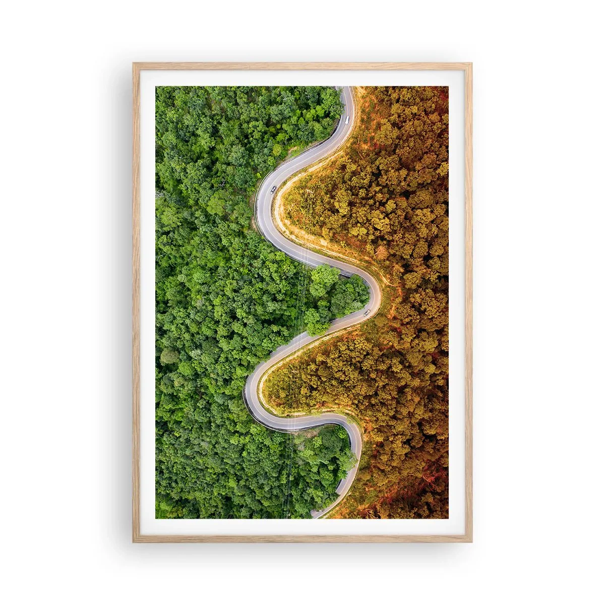 Plagát v ráme zo svetlého duba - Hranice a prelomy - 70x100 cm