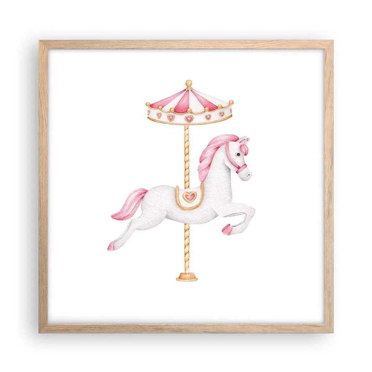 Plagát v ráme zo svetlého duba - Vyrazil z kopýtka - 50x50 cm