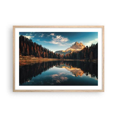 Plagát v ráme zo svetlého duba - Dvojitá krajina - 70x50 cm
