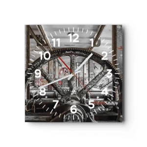 Nástenné hodiny - Tajný život továrne - 40x40 cm