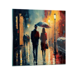 Obraz na skle - Mestská love story - 30x30 cm