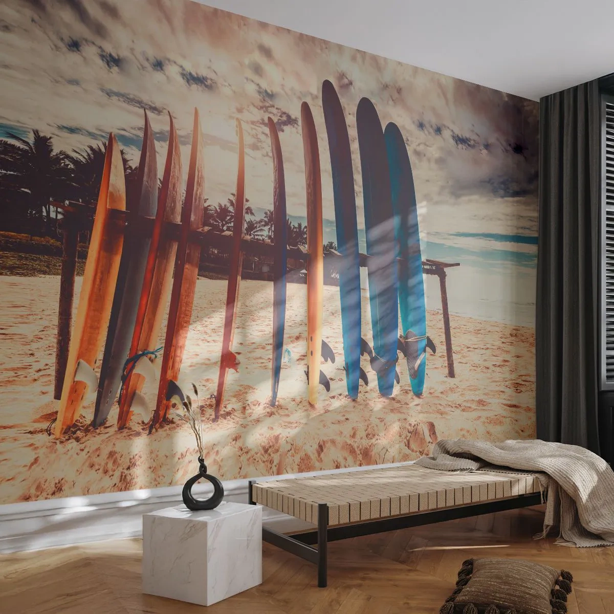Fototapeta Premium Canvas - Dobrú noc, tak zajtra. - Surfovanie, Krajina, Surfová doska - 400x280 cm