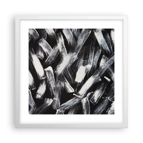 Plagát v bielom ráme - Abstrakcia v industriálnom duchu - 40x40 cm