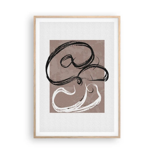 Plagát v ráme zo svetlého duba - Kompozícia – hľadanie úplnosti - 70x100 cm