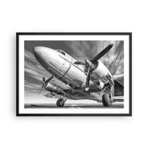 Plagát v čiernom ráme - Vždy pripravený na let - 70x50 cm