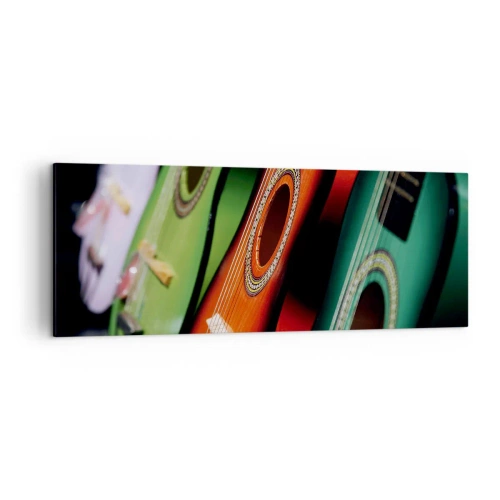 Obraz na plátne - Gitara má veľa farieb - 140x50 cm