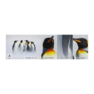 Vzorka fototapety Premium Sand - Stretnutie vo večerných róbach - Zvieratá, Tučniak, Príroda - 100x30 cm