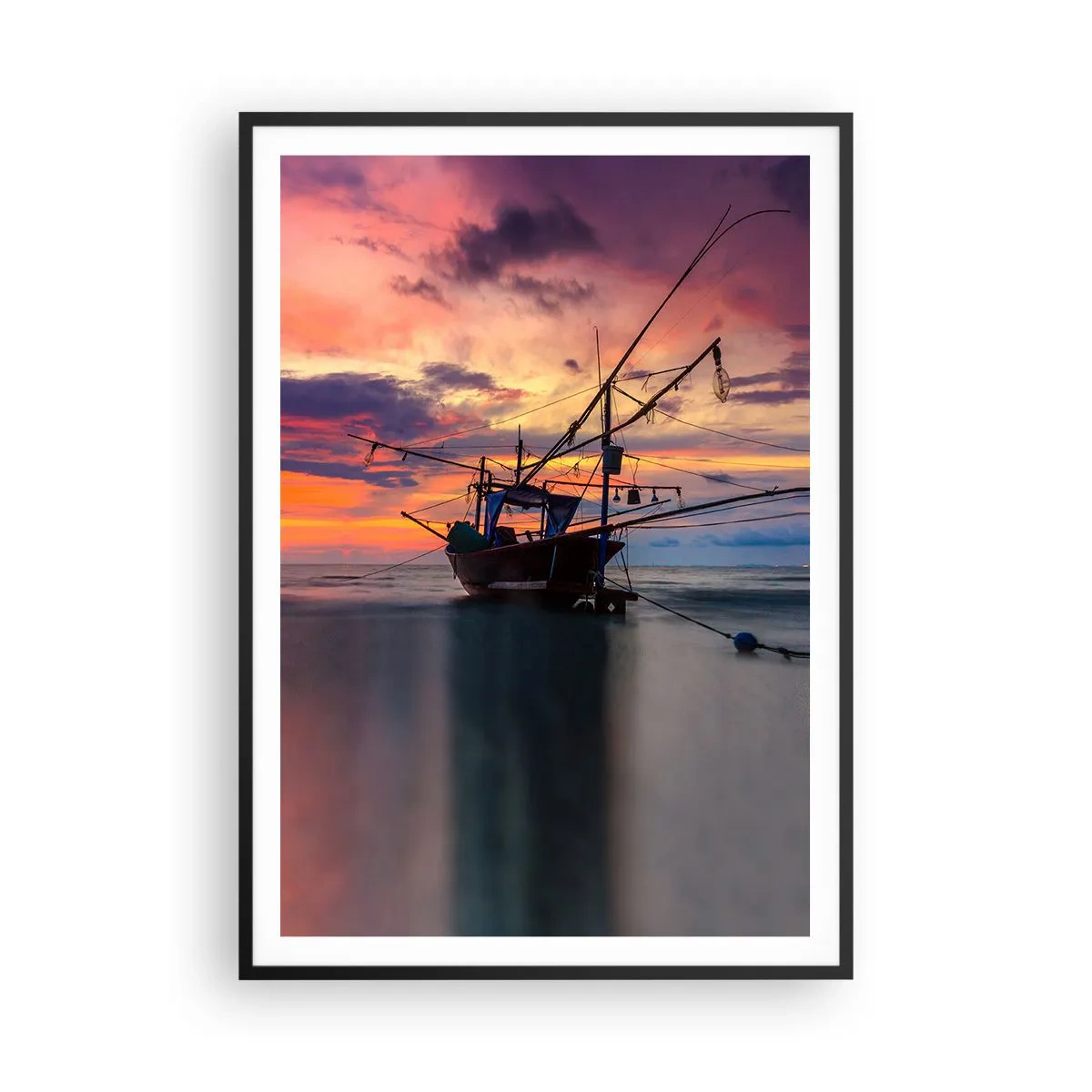 Plagát v čiernom ráme - Exotický večer - 70x100 cm