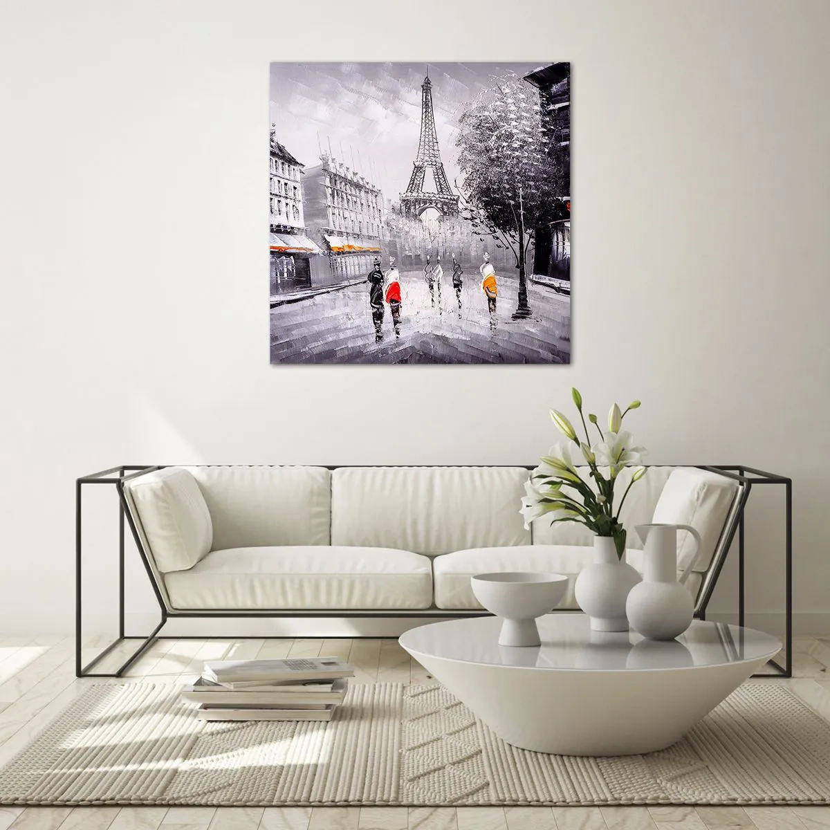 Obraz na skle - Parížska prechádzka - 30x30 cm