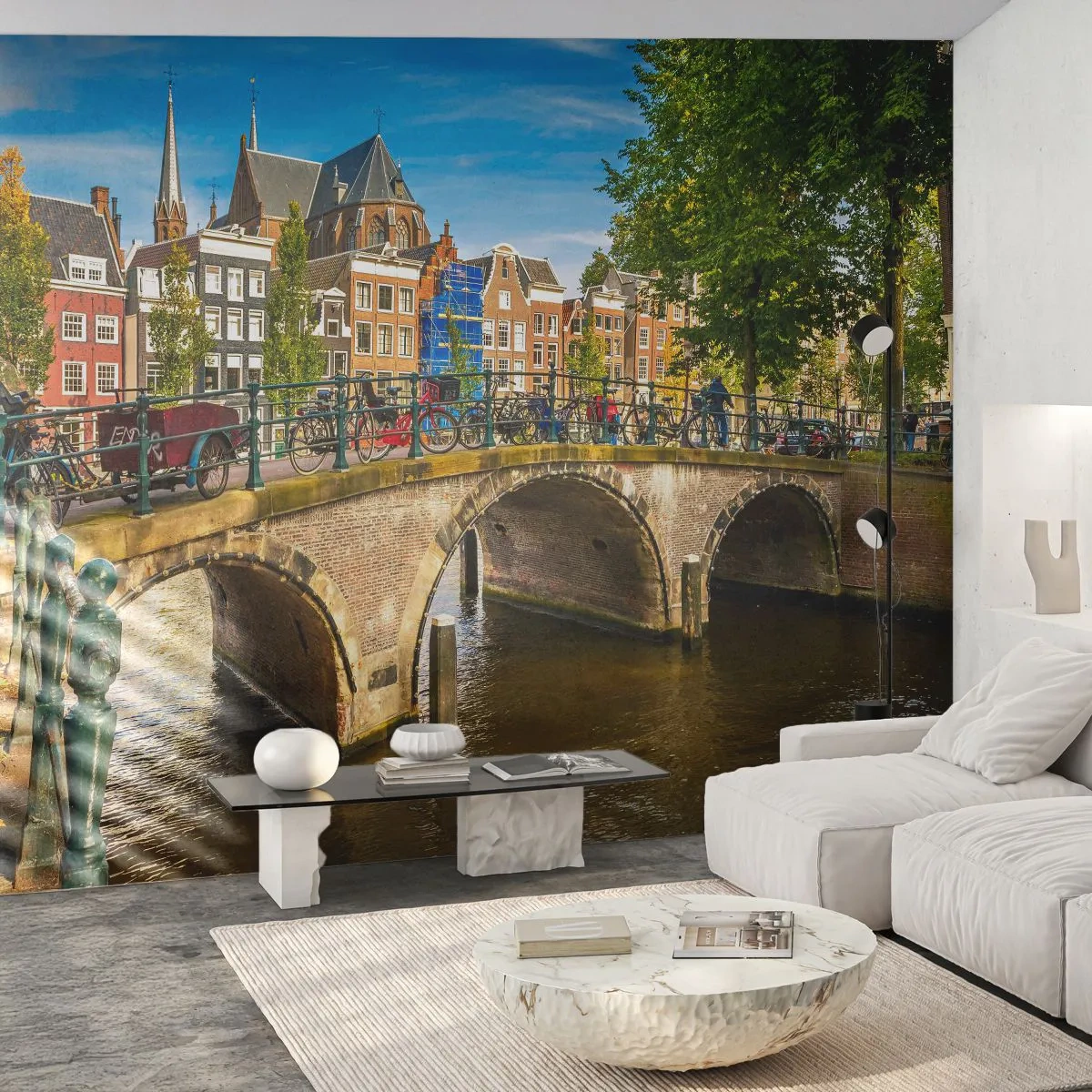 Fototapeta Premium Sand - Jar pri kanáli - Mesto, Amsterdam, Architektúra - 100x70 cm