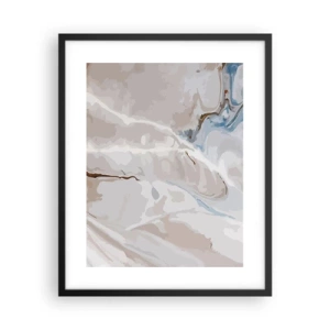 Plagát v čiernom ráme - Modré meandre pod bielou - 40x50 cm