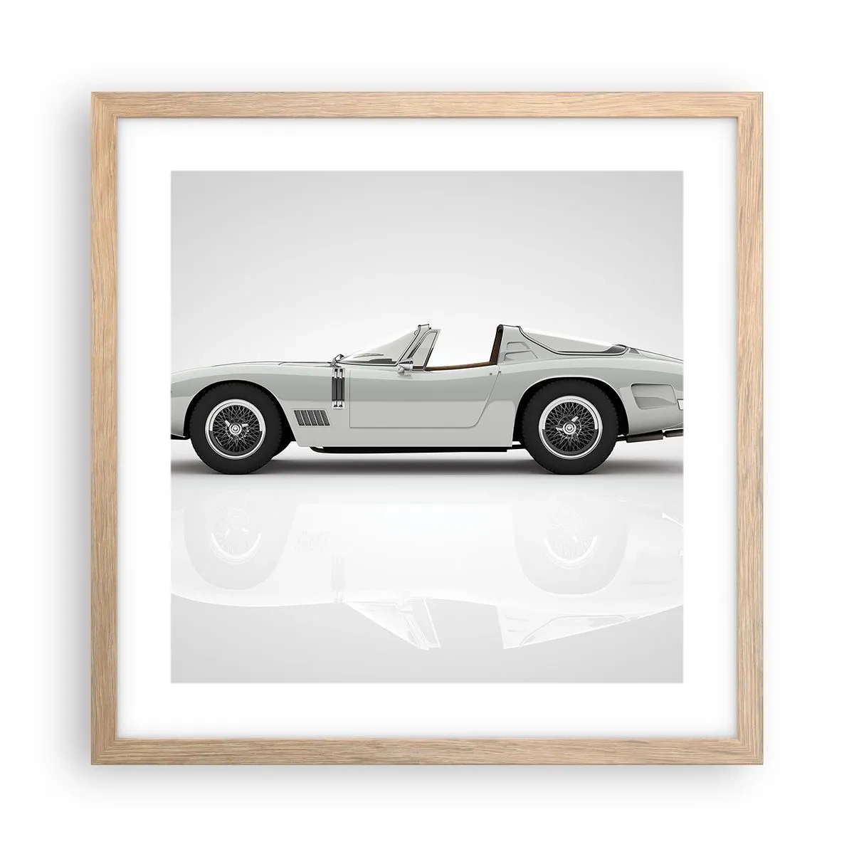 Plagát v ráme zo svetlého duba - Prísľub zábavy - 40x40 cm