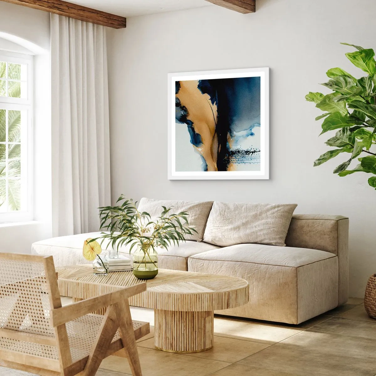 Plagát v bielom ráme - Za závojom - 60x60 cm