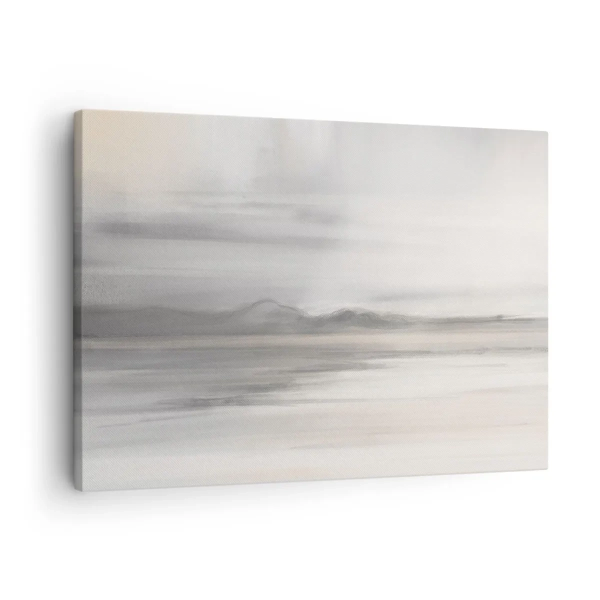 Obraz na plátne - Jemná krajina v odtieňoch sivej a béžovej - 70x50cm - Zamyslená diaľka - Moderná nástenná dekorácia do obývacej izby a spálne ARTTOR