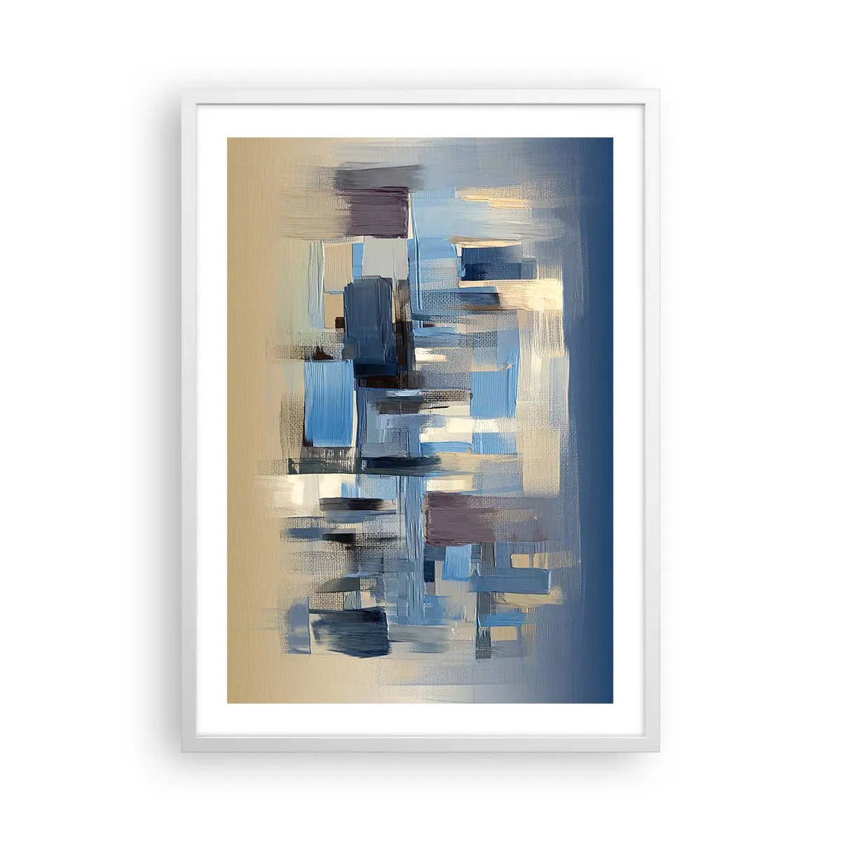 Plagát v bielom ráme - Modrá konštrukcia - 50x70 cm