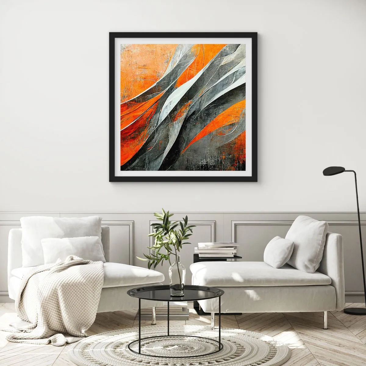 Plagát v čiernom ráme - Žiar a chlad - 60x60 cm