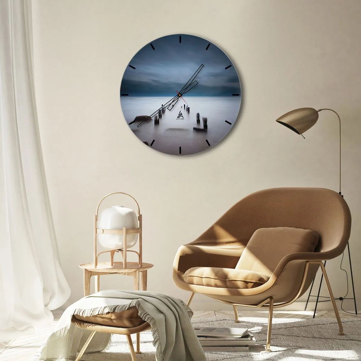 Nástenné hodiny - Zamyslené jazero - 40x40 cm