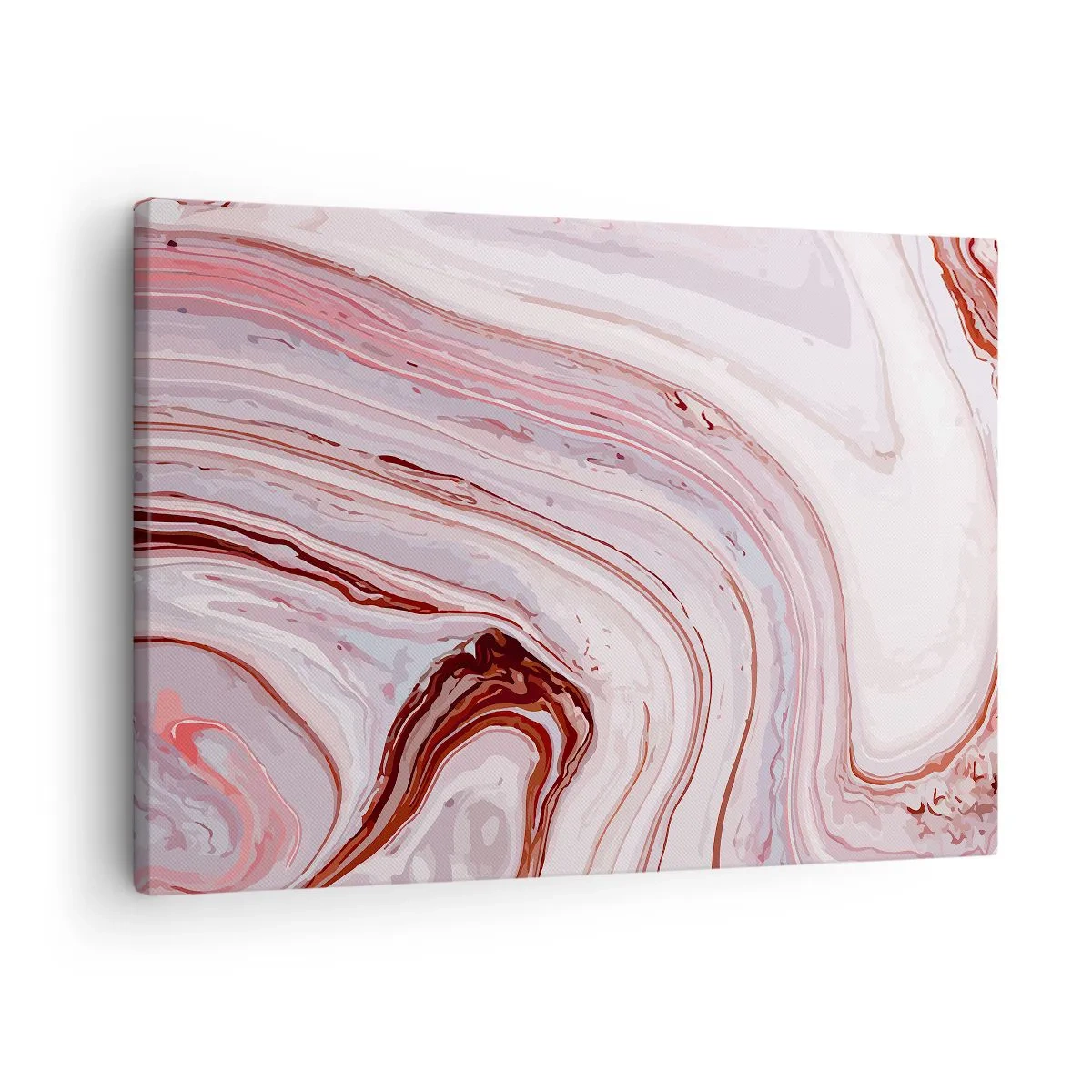 Obraz na plátne - Abstraktný vzor v ružovej a bielej farbe - 70x50cm - Rovno, potom vpravo dole - Moderná nástenná dekorácia do obývacej izby a spálne ARTTOR