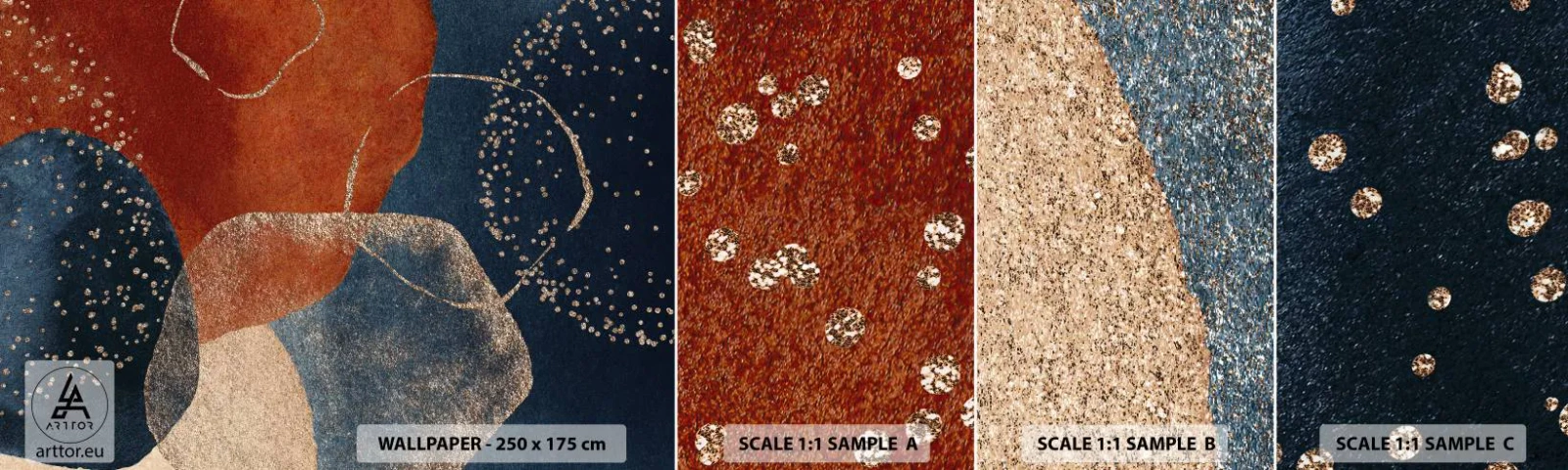 Vzorka samolepiacej fototapety Deluxe Sticker - Ľahkosť bytia - Abstrakcia, Kus, Moderné umenie - 100x30 cm