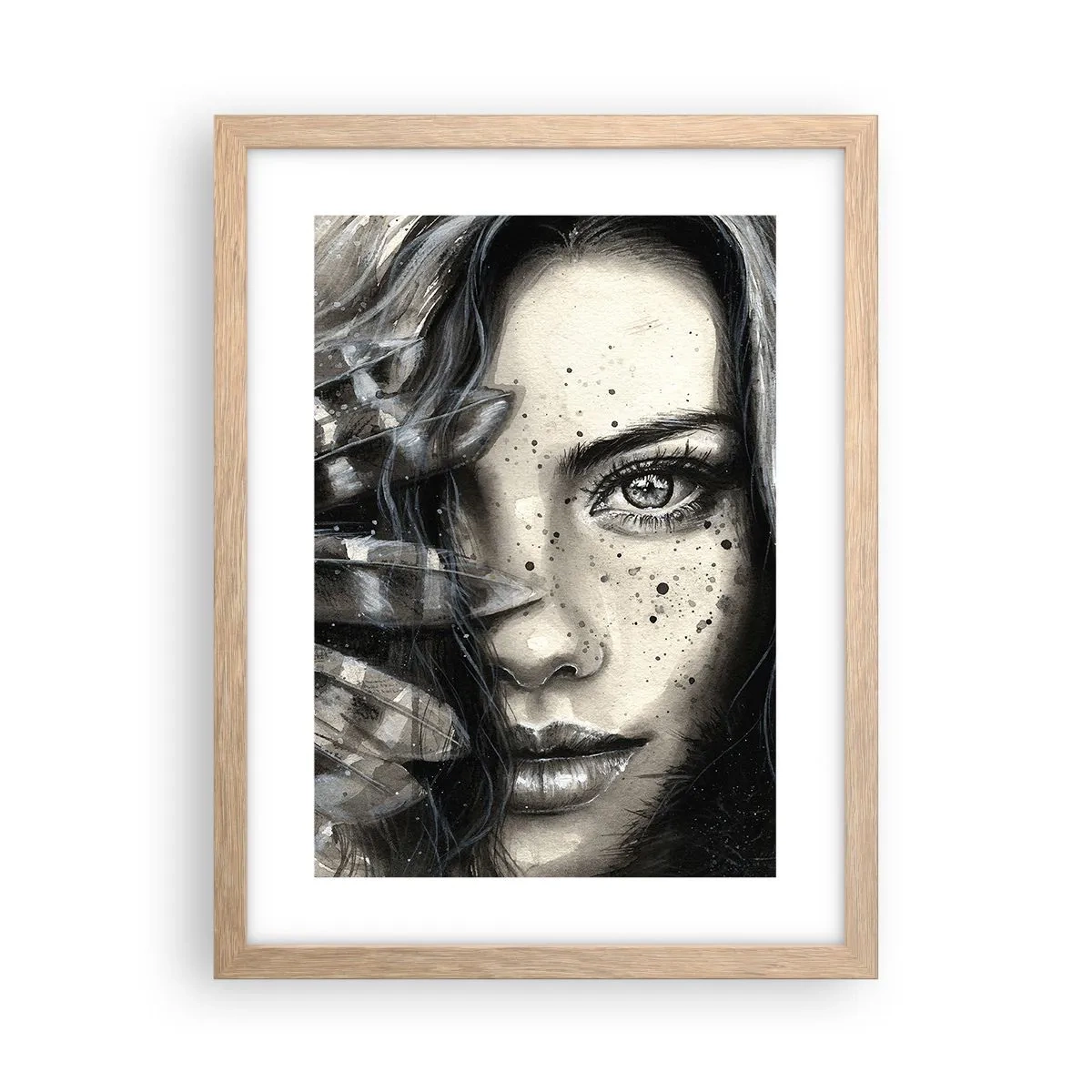 Plagát v ráme zo svetlého duba - Divoká krása - 30x40 cm