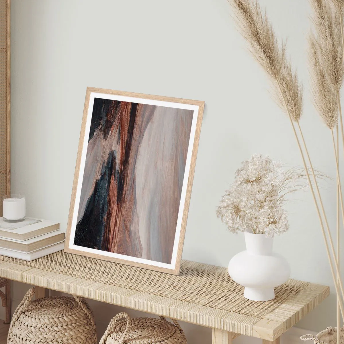 Plagát v ráme zo svetlého duba -  Pokojné údolie - 70x100 cm