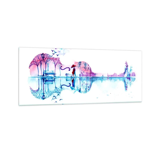 Obraz na skle - Prinesiem vám dažďové piesne - 100x40 cm