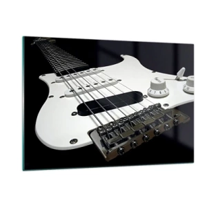 Obraz na skle - Zvuk skrytý v bielej - 120x80 cm