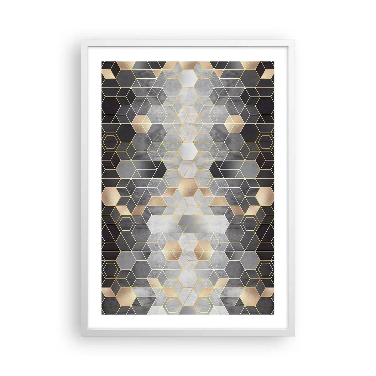 Plagát v bielom ráme - Diamantová kompozícia - 50x70 cm