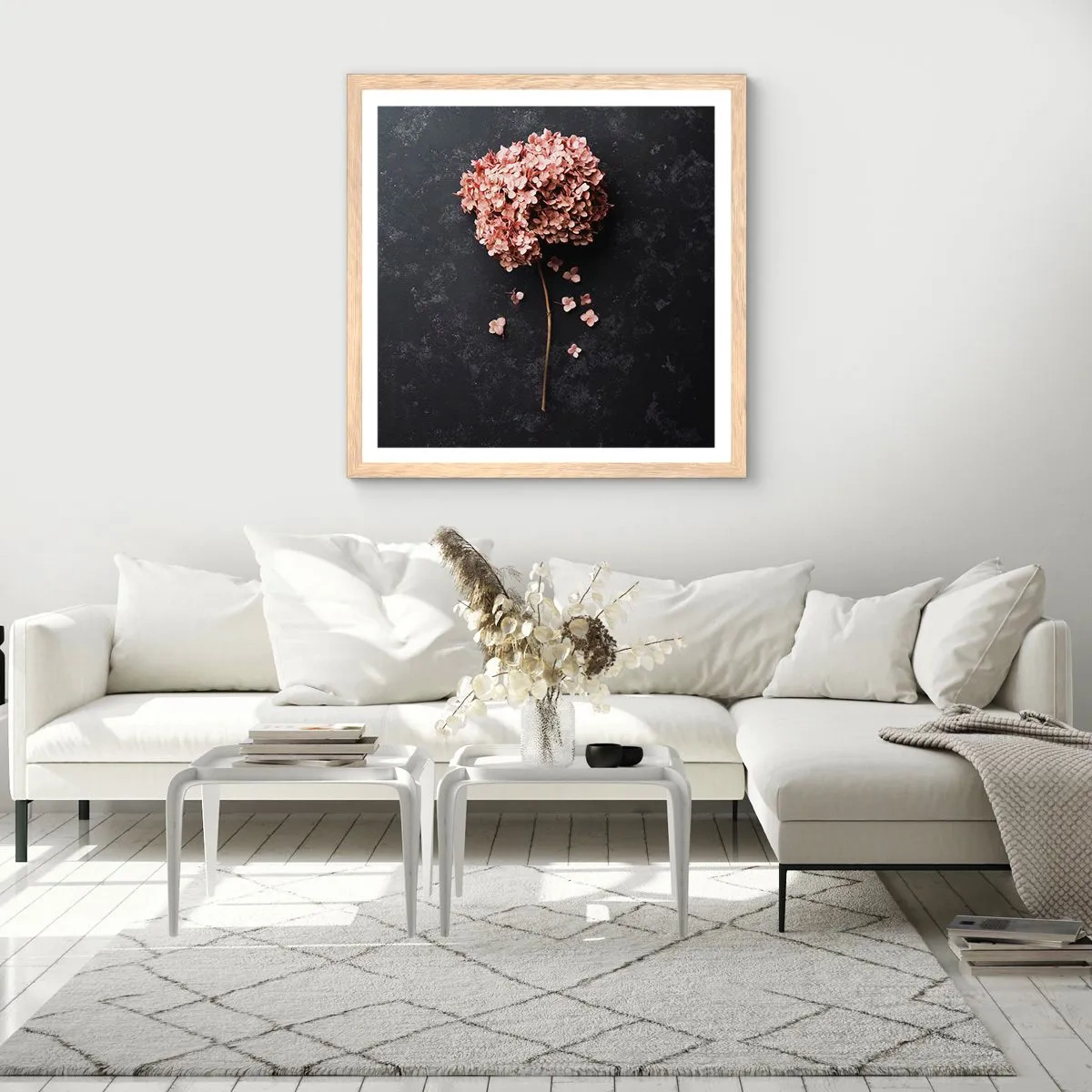Plagát v ráme zo svetlého duba - Skutočne romantické znamenie - 40x40 cm