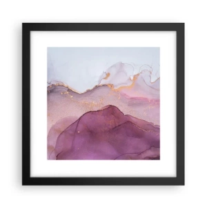 Plagát v čiernom ráme - Fialové a ľalové vlny - 30x30 cm