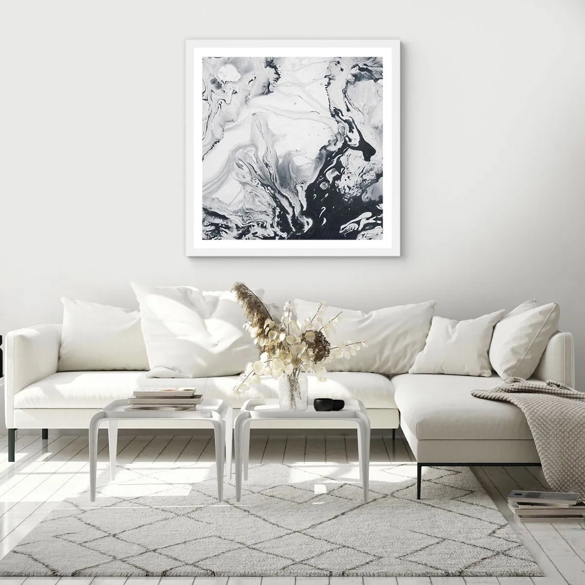 Plagát v bielom ráme - Zemské vnútro - 60x60 cm