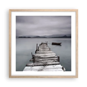 Plagát v ráme zo svetlého duba - Zajtra môžeš vyraziť - 50x50 cm