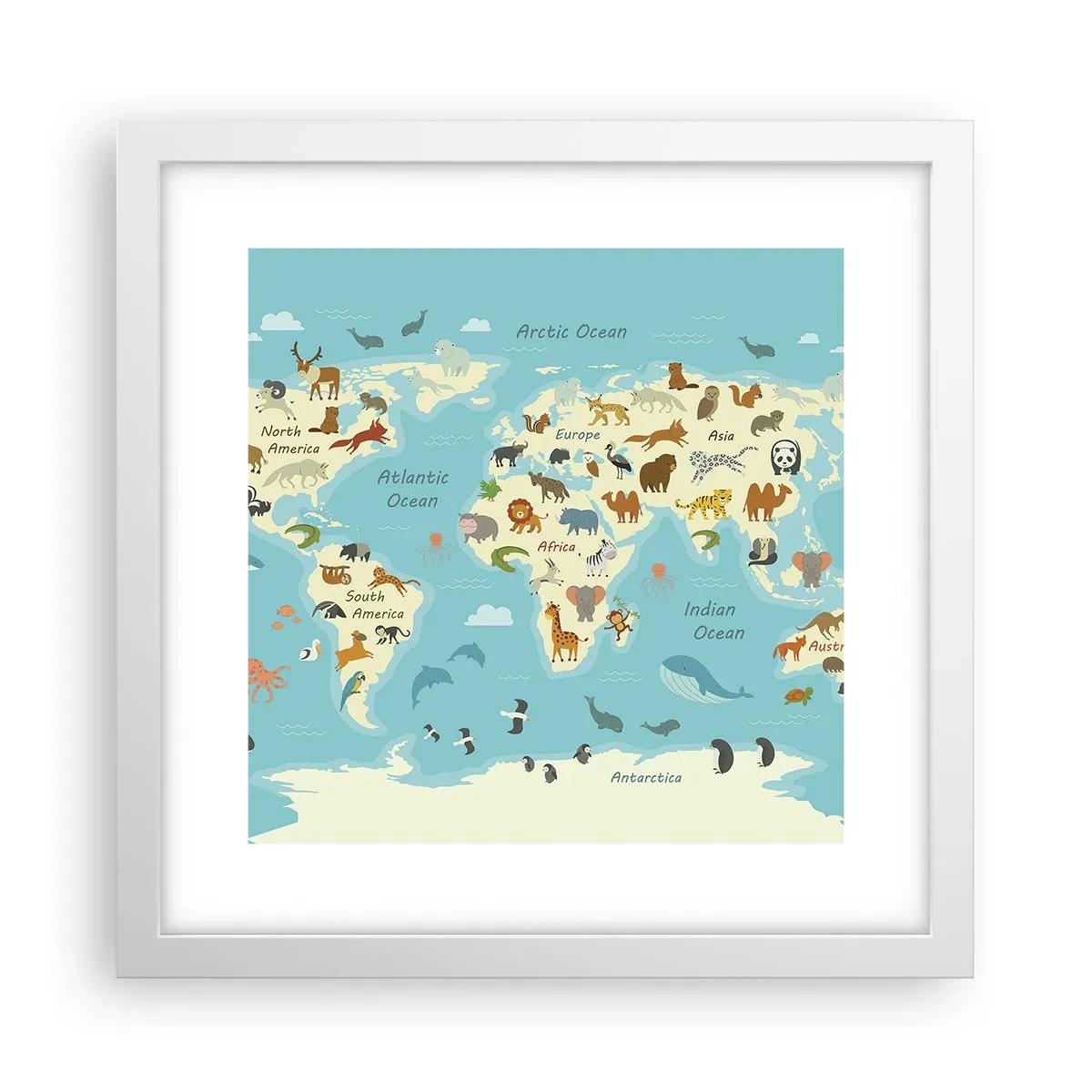 Plagát v bielom ráme - Dobrí susedia - 30x30 cm