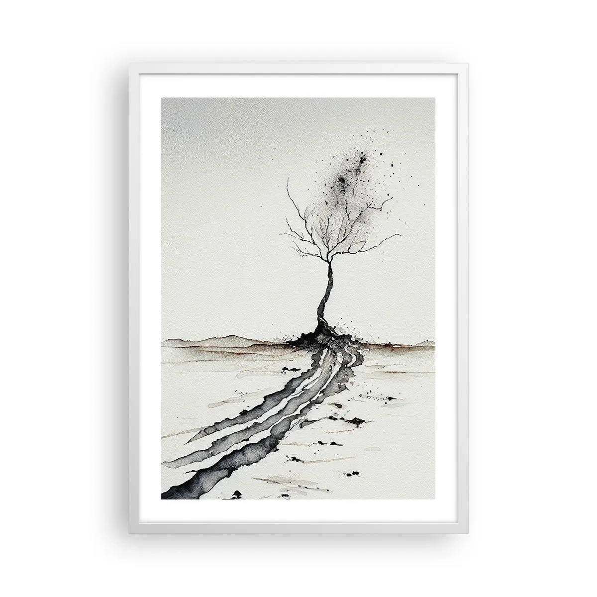 Plagát v bielom ráme - Zimná melanchólia - 50x70 cm