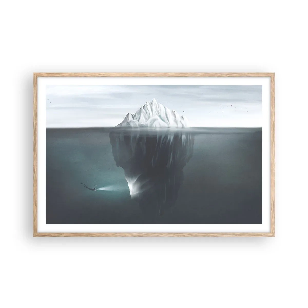 Plagát v ráme zo svetlého duba - Podvodné tajomstvo - 91x61 cm