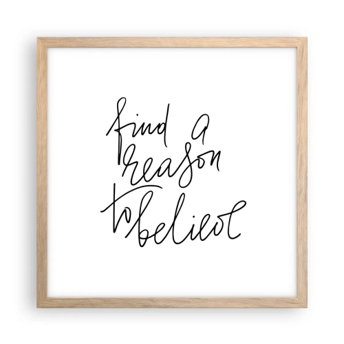 Plagát v ráme zo svetlého duba - Je to možné - 40x40 cm