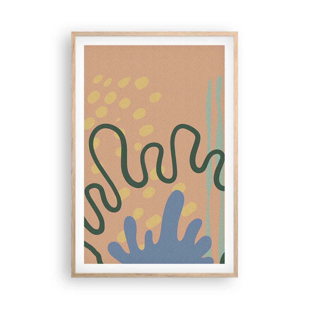 Plagát v ráme zo svetlého duba - Abstrakcia: rozmanitosť prírody - 61x91 cm