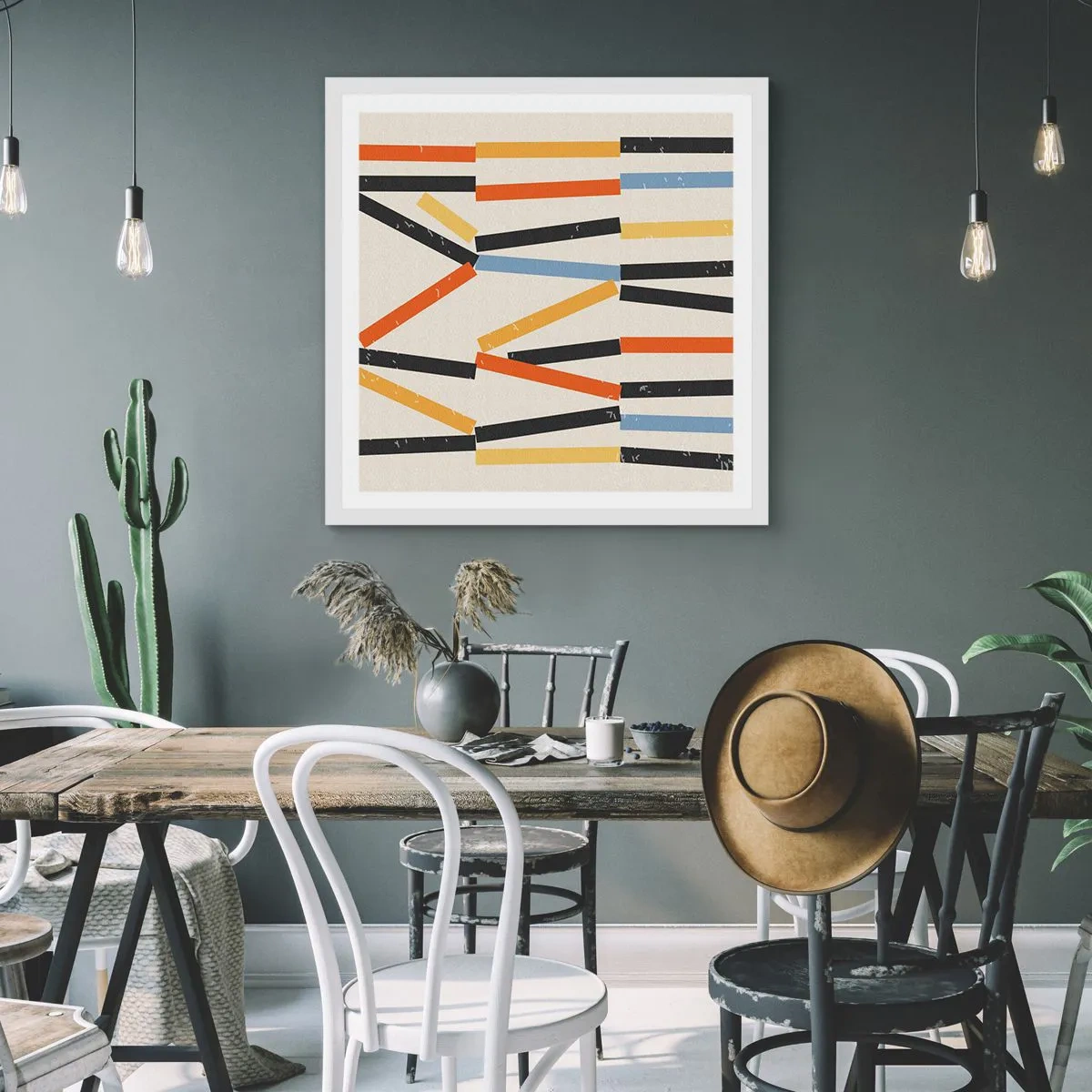 Plagát v bielom ráme - Kompozícia na úrovni - 60x60 cm