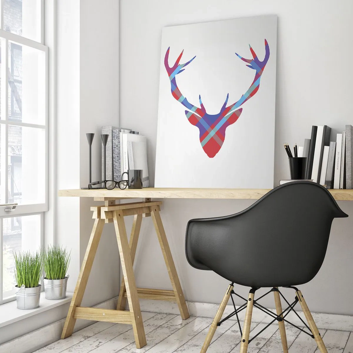 Obraz na skle - Škótsky jeleň - 50x70 cm