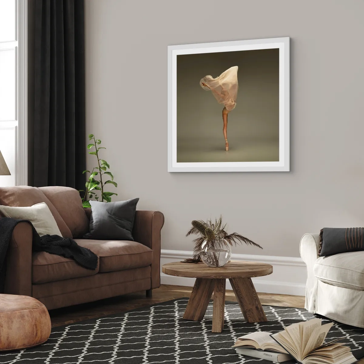 Plagát v bielom ráme - Hneď poletí - 60x60 cm