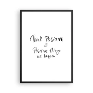 Plagát v čiernom ráme - Motivačný nápis v čiernobielom štýle - 50x70cm - Ako žiť? - Moderná nástenná dekorácia do obývacej izby a spálne ARTTOR