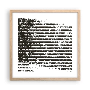 Plagát v ráme zo svetlého duba - Rytmus a šum - 40x40 cm