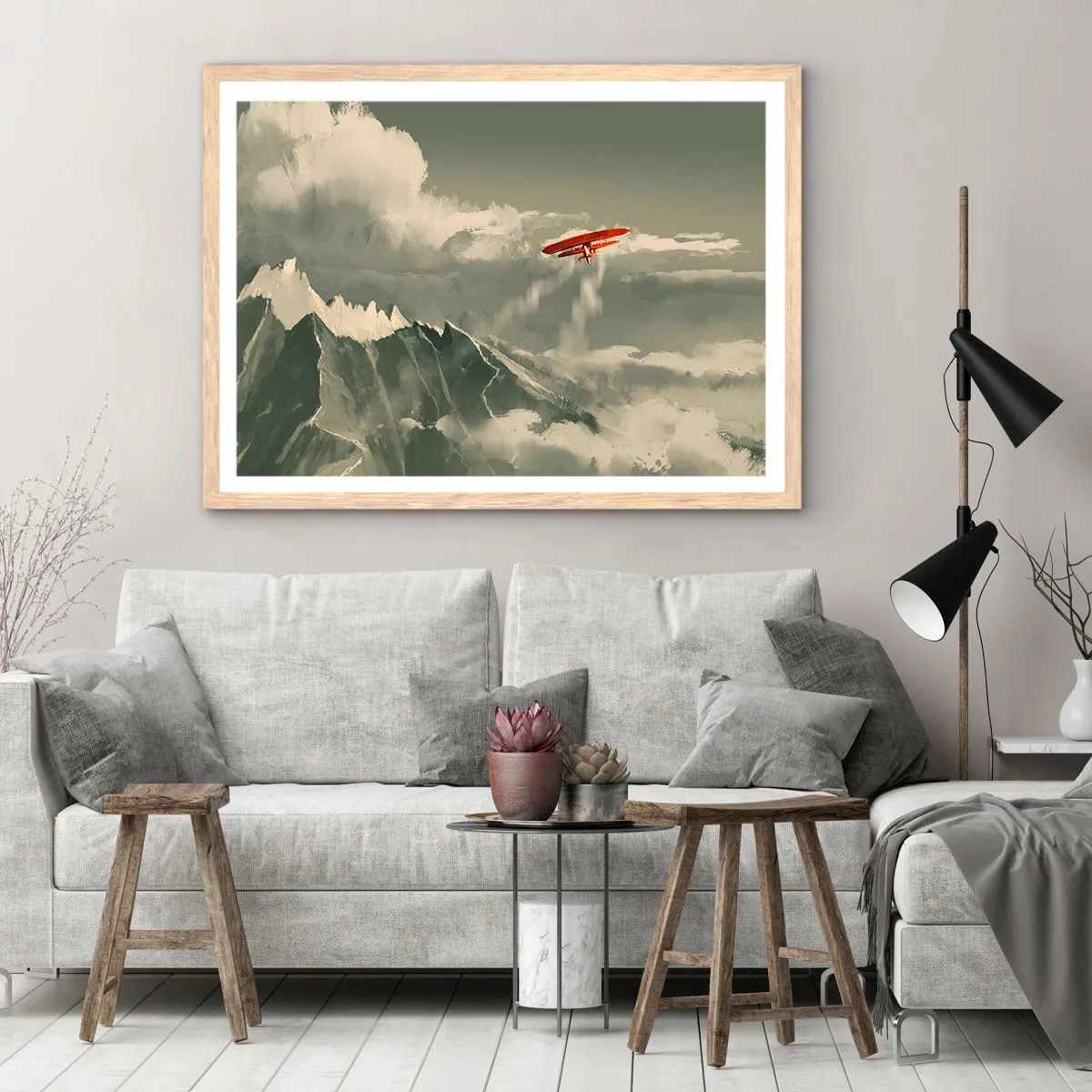 Plagát v ráme zo svetlého duba - Nebojácny priekopník - 100x70 cm