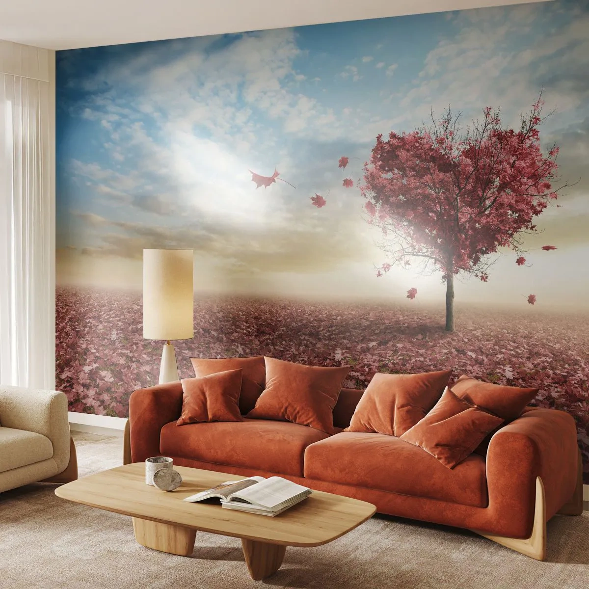 Samolepiaca Fototapeta Deluxe Sticker - Zamilujte si tiež jeseň - Krajina, Grafika, Strom - 250x175 cm