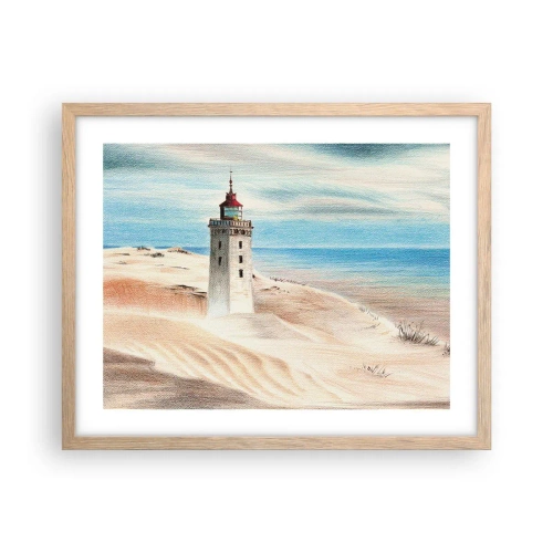 Plagát v ráme zo svetlého duba - Vždy hľadí na more - 50x40 cm
