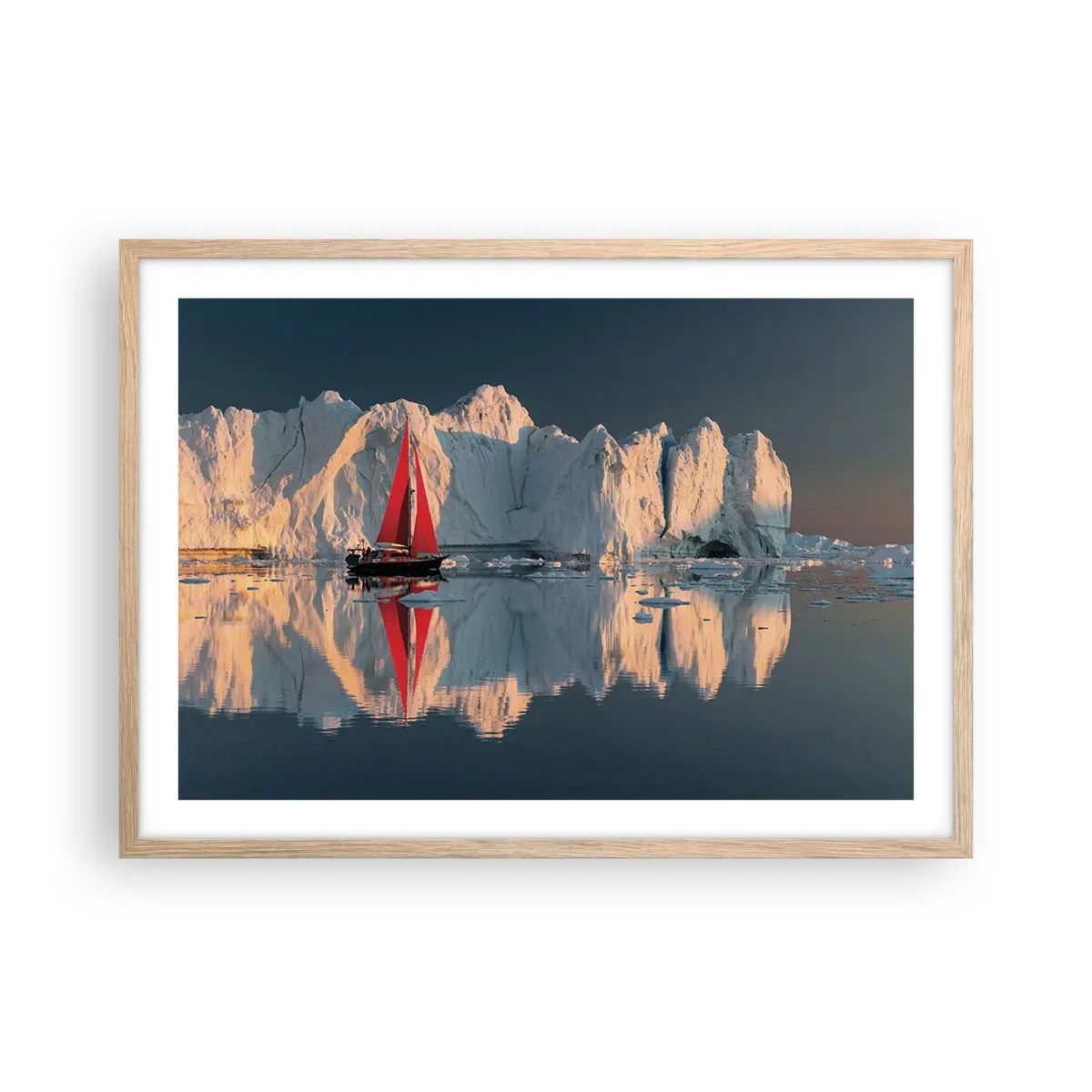 Plagát v ráme zo svetlého duba - Na okraji sveta - 70x50 cm