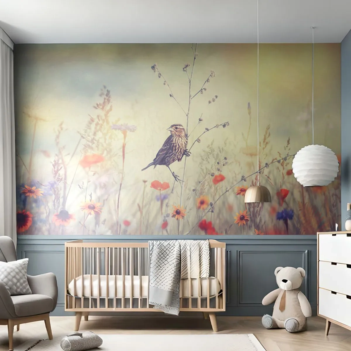 Fototapeta Standard Eco - Portrét vtáka s lúkou v pozadí - Vták, Lúka, Príroda - 500x350 cm