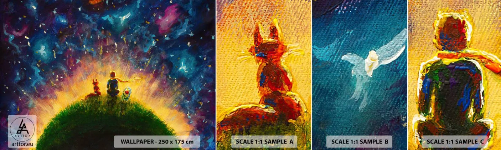 Vzorka Fototapeta Standard Eco - Láska a priateľstvo - celý svet - Pre deti, Priateľstvo, Abstrakcia - 100x30 cm